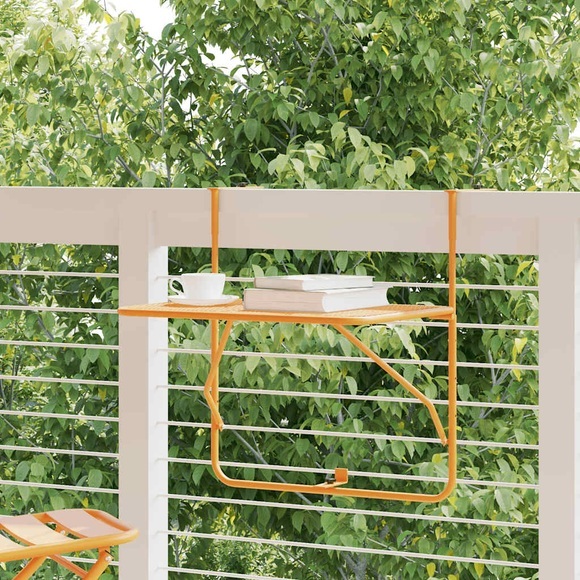vidaXL Balkontisch Gelb 60x40 cm Stahl