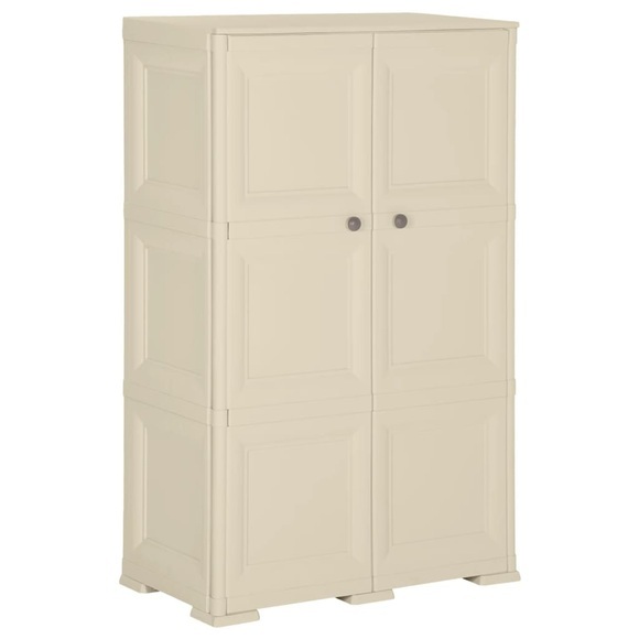 vidaXL Kunststoffschrank 79x43x125 cm Holzdesign Weiß