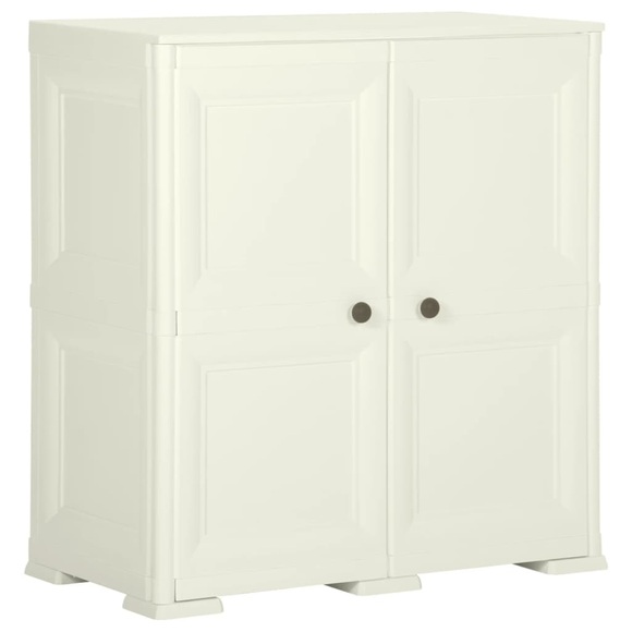 vidaXL Kunststoffschrank 79x43x85,5 cm Holzdesign Cremefarbend