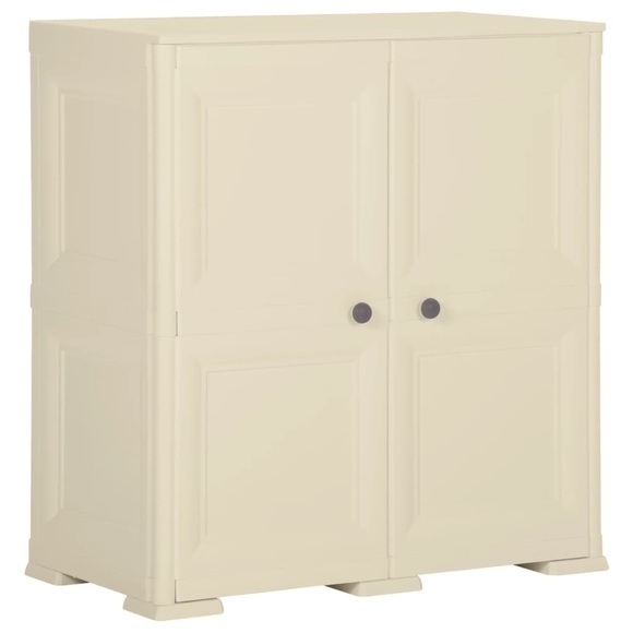 vidaXL Kunststoffschrank 79x43x85,5 cm Holzdesign Weiß