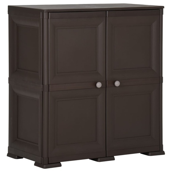 vidaXL Kunststoffschrank 79x43x85,5 cm Holzdesign Braun