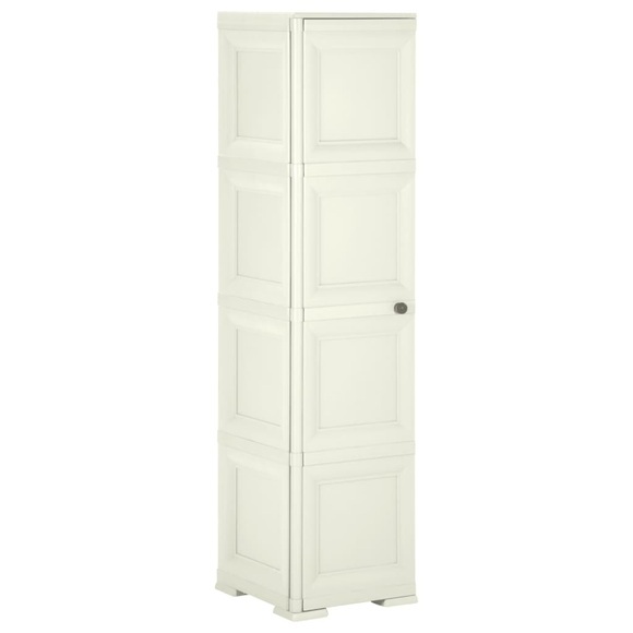 vidaXL Kunststoffschrank 40x43x164 cm Holzdesign Cremefarbend