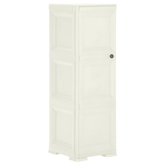 vidaXL Kunststoffschrank 40x43x125 cm Holzdesign Cremefarbend