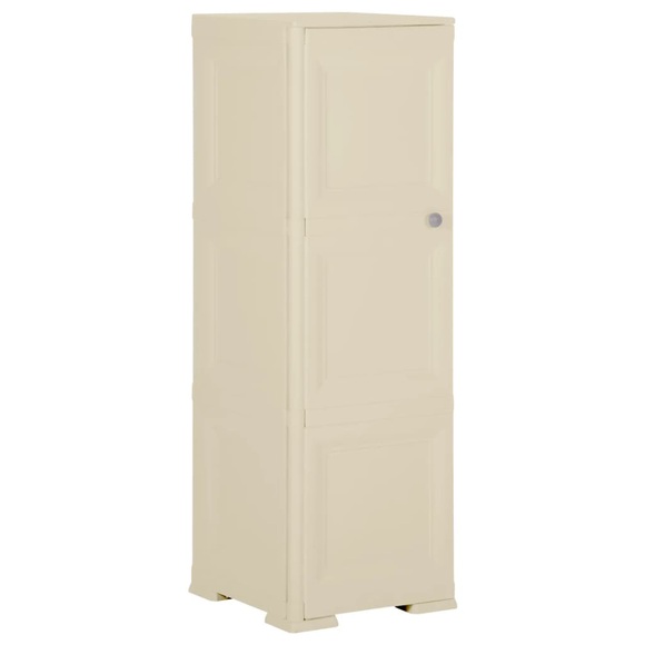 vidaXL Kunststoffschrank 40x43x125 cm Holzdesign Weiß