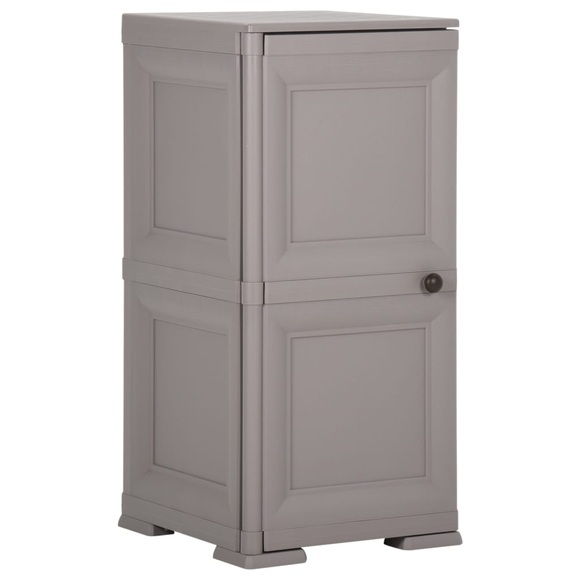 vidaXL Kunststoffschrank 40x43x85,5 cm Holzdesign Grau