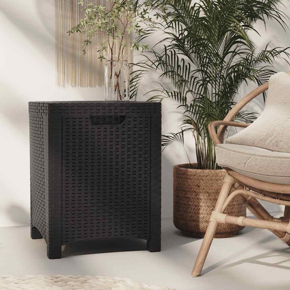 vidaXL Garten-Aufbewahrungsbox 39x39x46 cm PP Rattan Graphit