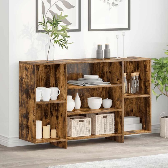 vidaXL Sideboard Räuchereiche 120x30x75 cm Holzwerkstoff