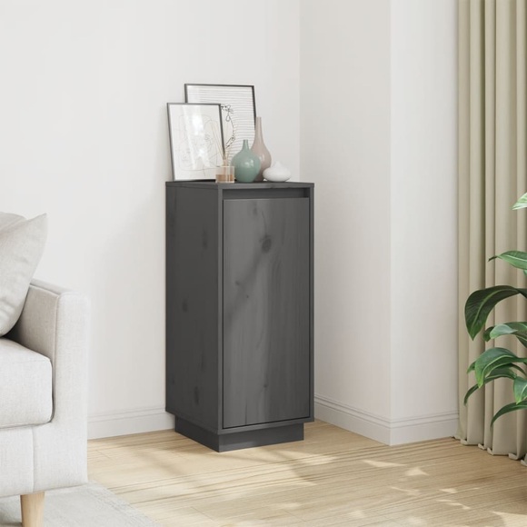 vidaXL Sideboard Grau 31,5x34x75 cm Massivholz Kiefer