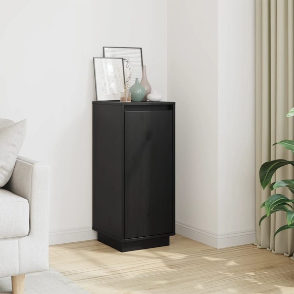 vidaXL Sideboard Schwarz 31,5x34x75 cm Massivholz Kiefer