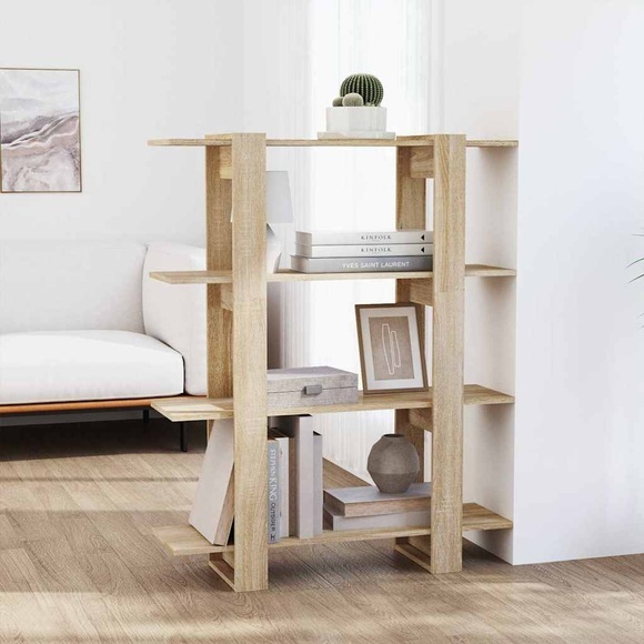 vidaXL Bücherregal/Raumteiler Sonoma-Eiche 100x30x123,5 cm