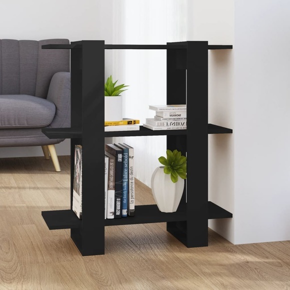 vidaXL Bücherregal/Raumteiler Schwarz 80x30x87 cm