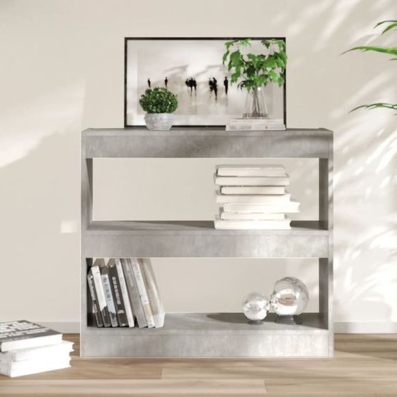 vidaXL Bücherregal/Raumteiler Betongrau 80x30x72 cm