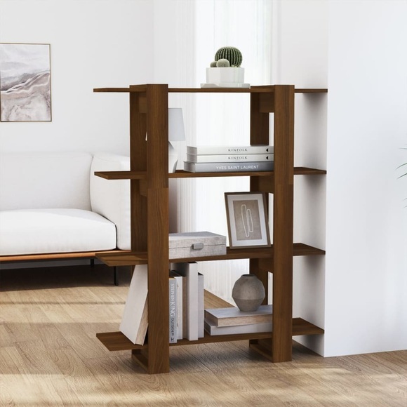 vidaXL Bücherregal/Raumteiler Braun Eichen-Optik 100×30×123,5 cm