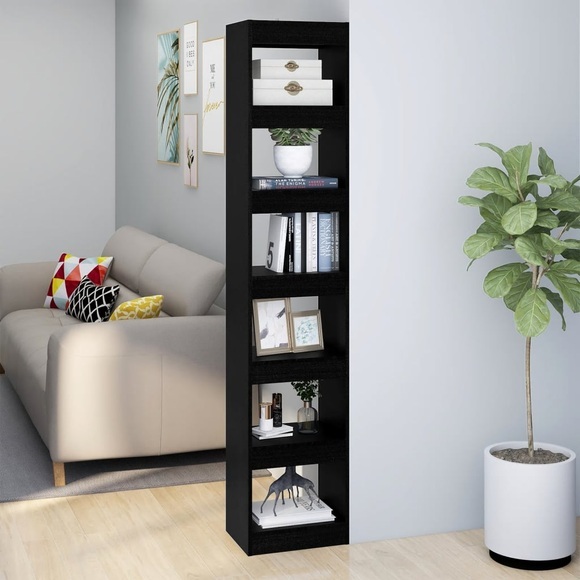 vidaXL Bücherregal/Raumteiler Schwarz 40x30x198 cm