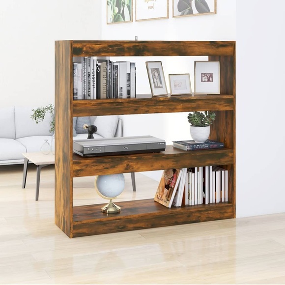 vidaXL Bücherregal/Raumteiler Räuchereiche 100×30×103 cm