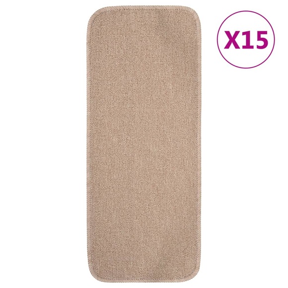 vidaXL Antirutsch Stufenmatten 15 Stk. 60x25 cm Beige Rechteckig