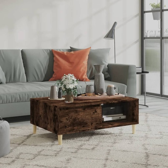 vidaXL Couchtisch Räuchereiche 90x60x35 cm Holzwerkstoff