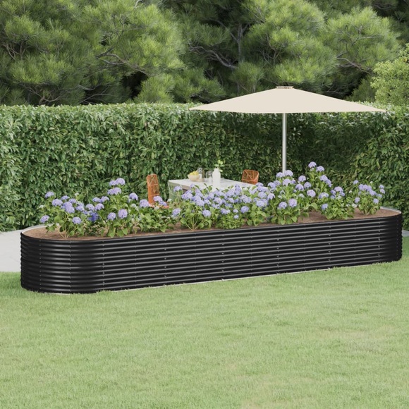 vidaXL Hochbeet Pulverbeschichteter Stahl 510x140x68 cm Anthrazit