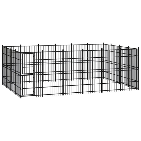 vidaXL Outdoor-Hundezwinger Stahl 22,12 m²