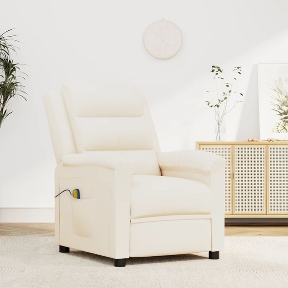 vidaXL Massagesessel Creme Kunstleder