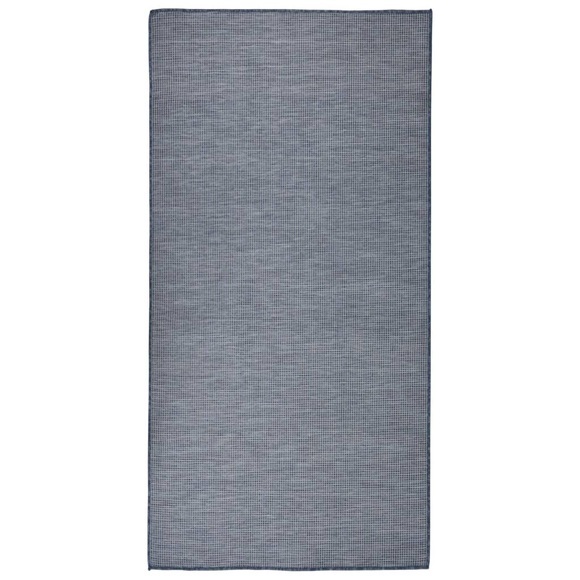vidaXL Outdoor-Teppich Flachgewebe 100x200 cm Blau