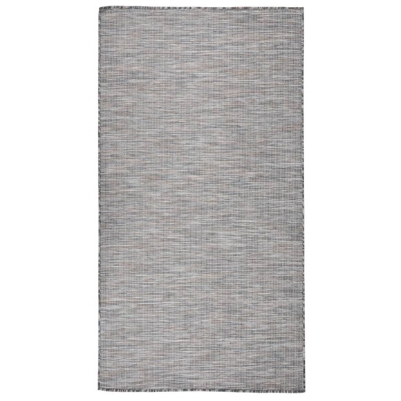 vidaXL Outdoor-Teppich Flachgewebe 80x150 cm Braun und Schwarz