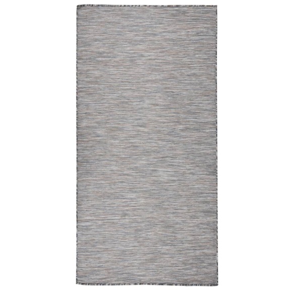 vidaXL Outdoor-Teppich Flachgewebe 100x200 cm Braun und Schwarz