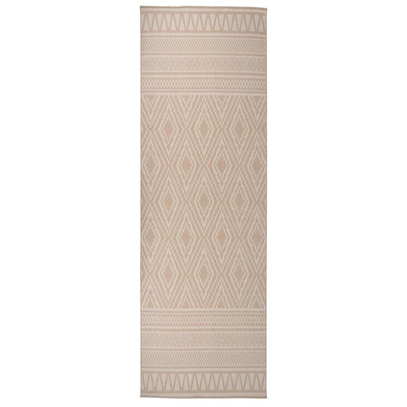 vidaXL Outdoor-Teppich Flachgewebe 80x250 cm Braun Gestreift