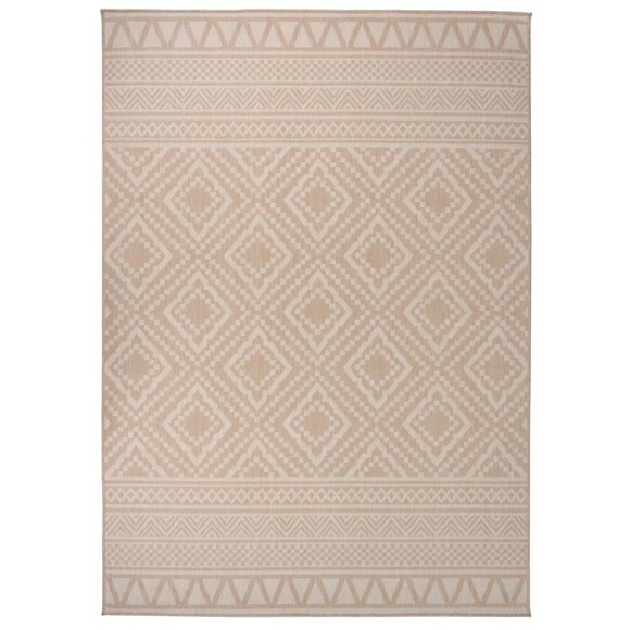 vidaXL Outdoor-Teppich Flachgewebe 120x170 cm Braun Gestreift