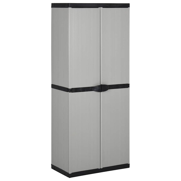 vidaXL Garten-Lagerschrank mit 3 Böden Grau & Schwarz 68x40x168 cm