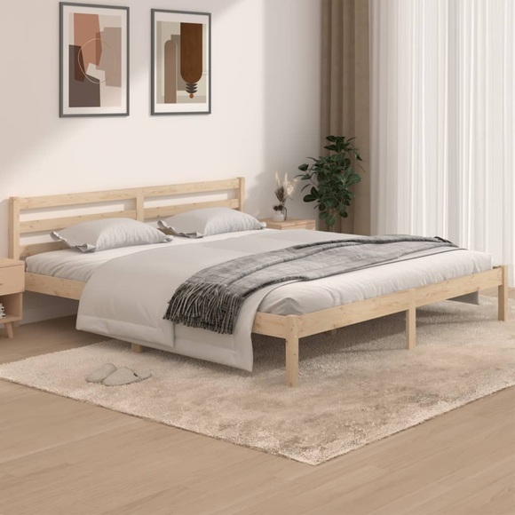 vidaXL Massivholzbett Kiefer 180x200cm 6FT Super King