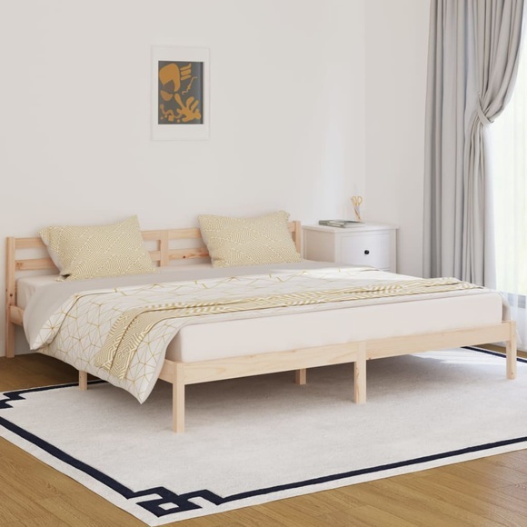 vidaXL Massivholzbett Kiefer 200x200 cm
