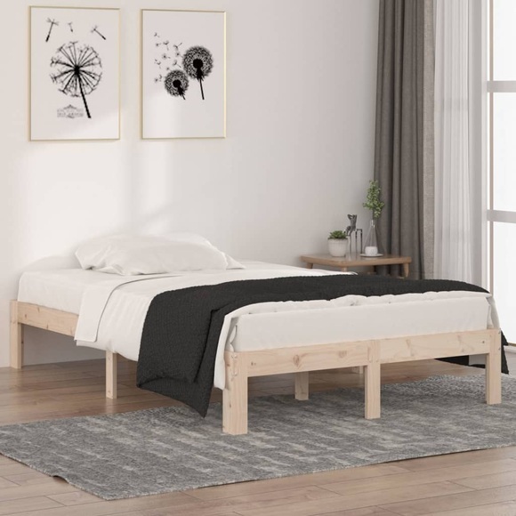 vidaXL Massivholzbett 120x190 cm 4FT Small Double