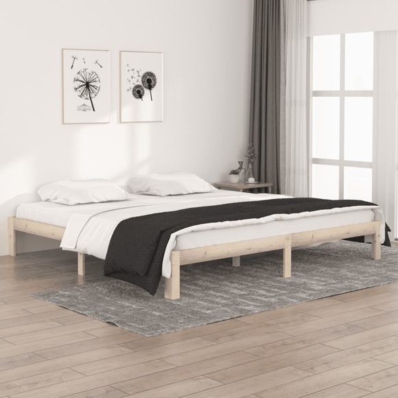 vidaXL Massivholzbett Kiefer 200x200 cm