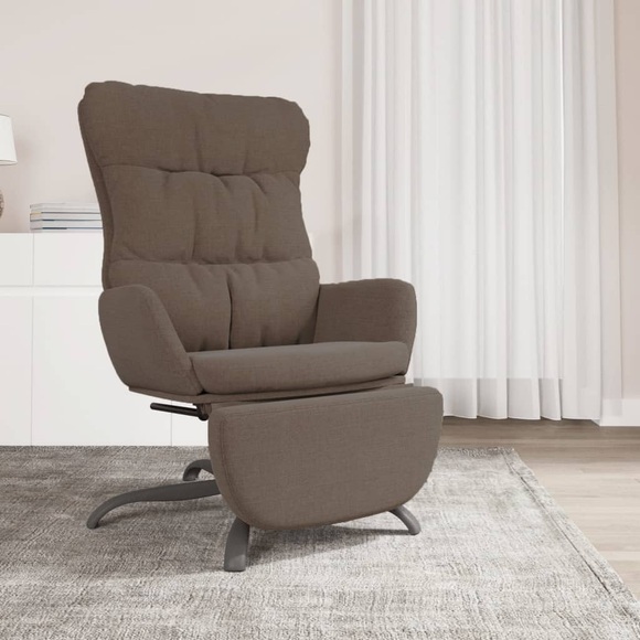 vidaXL Relaxsessel mit Fußstütze Taupe Stoff