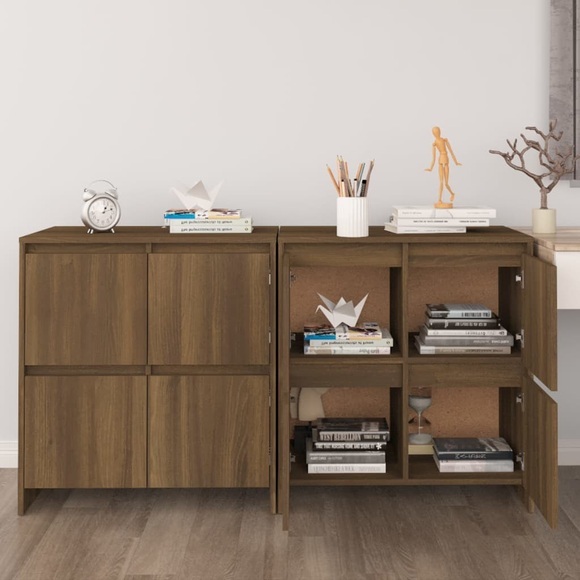 vidaXL Sideboards 2 Stk. Eiche Braun 70x41x75 cm Holzwerkstoff