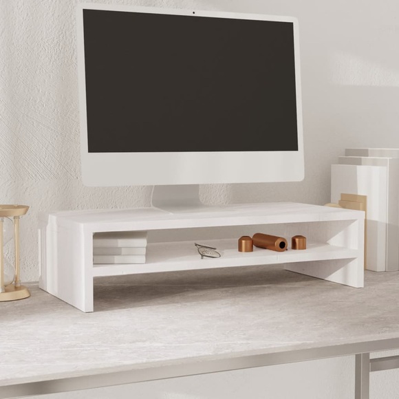vidaXL Monitorständer Weiß 50x24x13 cm Massivholz Kiefer