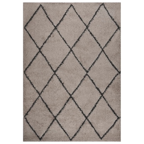 vidaXL Teppich Shaggy Hochflor Beige und Anthrazit 120x170 cm