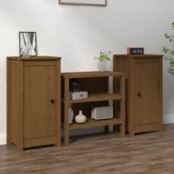 vidaXL Sideboards 2 Stk. Honigbraun 40x35x80 cm Massivholz Kiefer