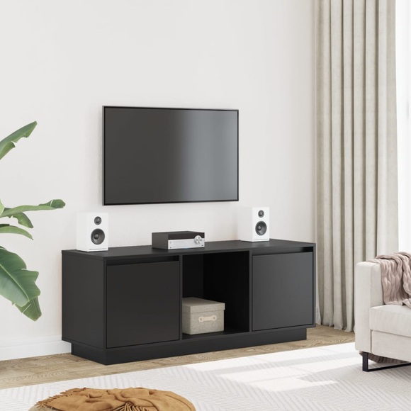 vidaXL TV-Schrank Schwarz 110,5x35x44 cm Massivholz Kiefer