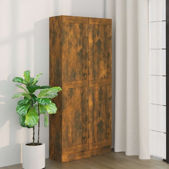vidaXL Badezimmerschrank Räuchereiche 82,5x30,5x185,5 cm Holzwerkstoff