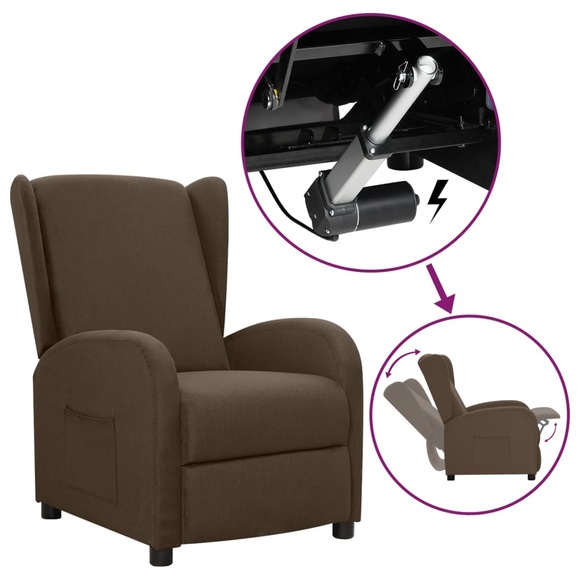 vidaXL Relaxsessel mit Aufstehhilfe Braun Stoff