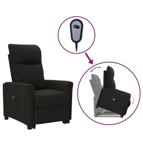 vidaXL Relaxsessel mit Aufstehhilfe Schwarz Stoff