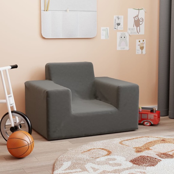 vidaXL Kindersofa Anthrazit Weich Plüsch