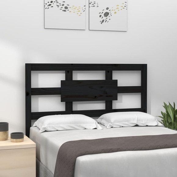 vidaXL Bett-Kopfteil Schwarz 80,5x4x100 cm Massivholz Kiefer