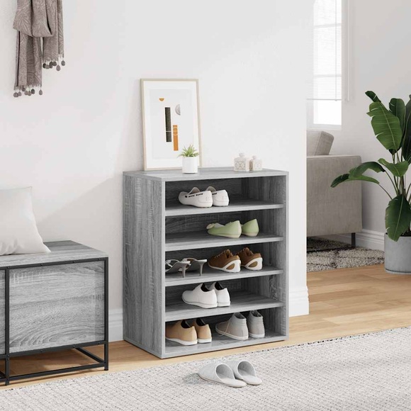 vidaXL Schuhschrank Grau Sonoma 60x35x70 cm Holzwerkstoff