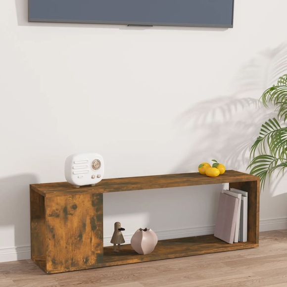 vidaXL TV-Schrank Räuchereiche 100x24x32 cm Holzwerkstoff