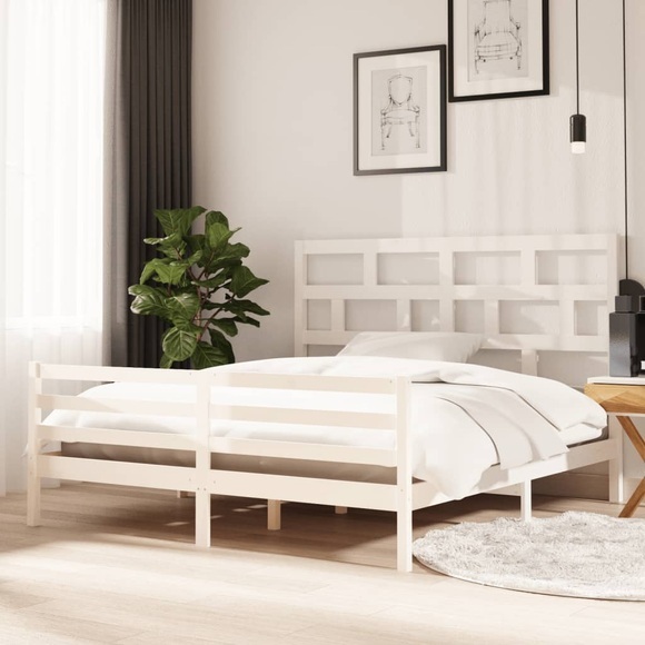 vidaXL Massivholzbett Weiß 180x200 cm 6FT Super King