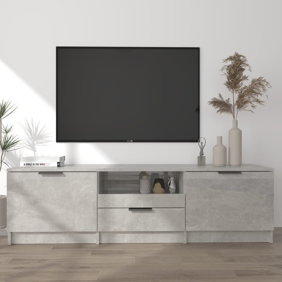 vidaXL TV-Schrank Betongrau 140x35x40 cm Holzwerkstoff