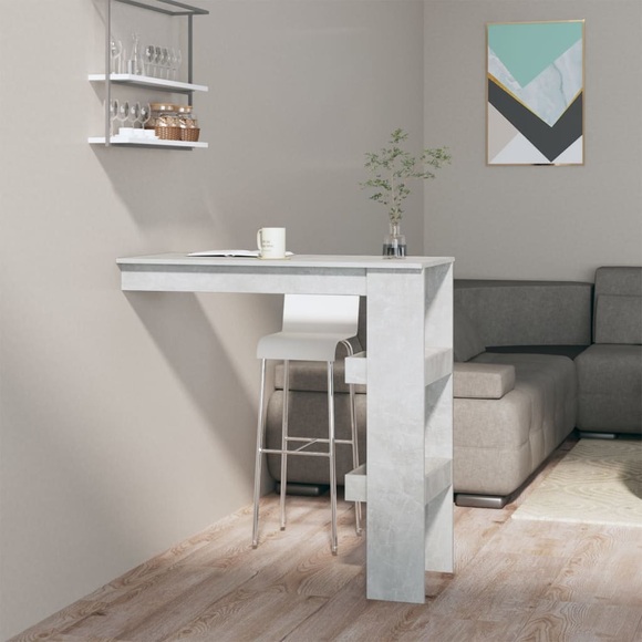 vidaXL Wand-Bartisch Betongrau 102x45x103,5 cm Holzwerkstoff